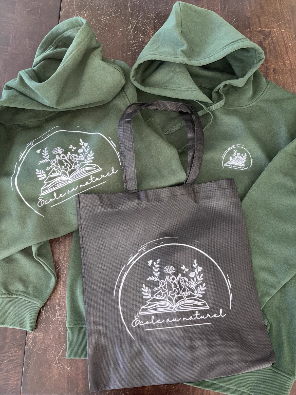 École au naturel — cotons ouatés et sacs
