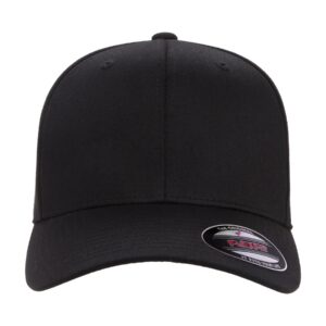 Casquette Flexfit Wooly Combed 6277, couleur Noir, devant