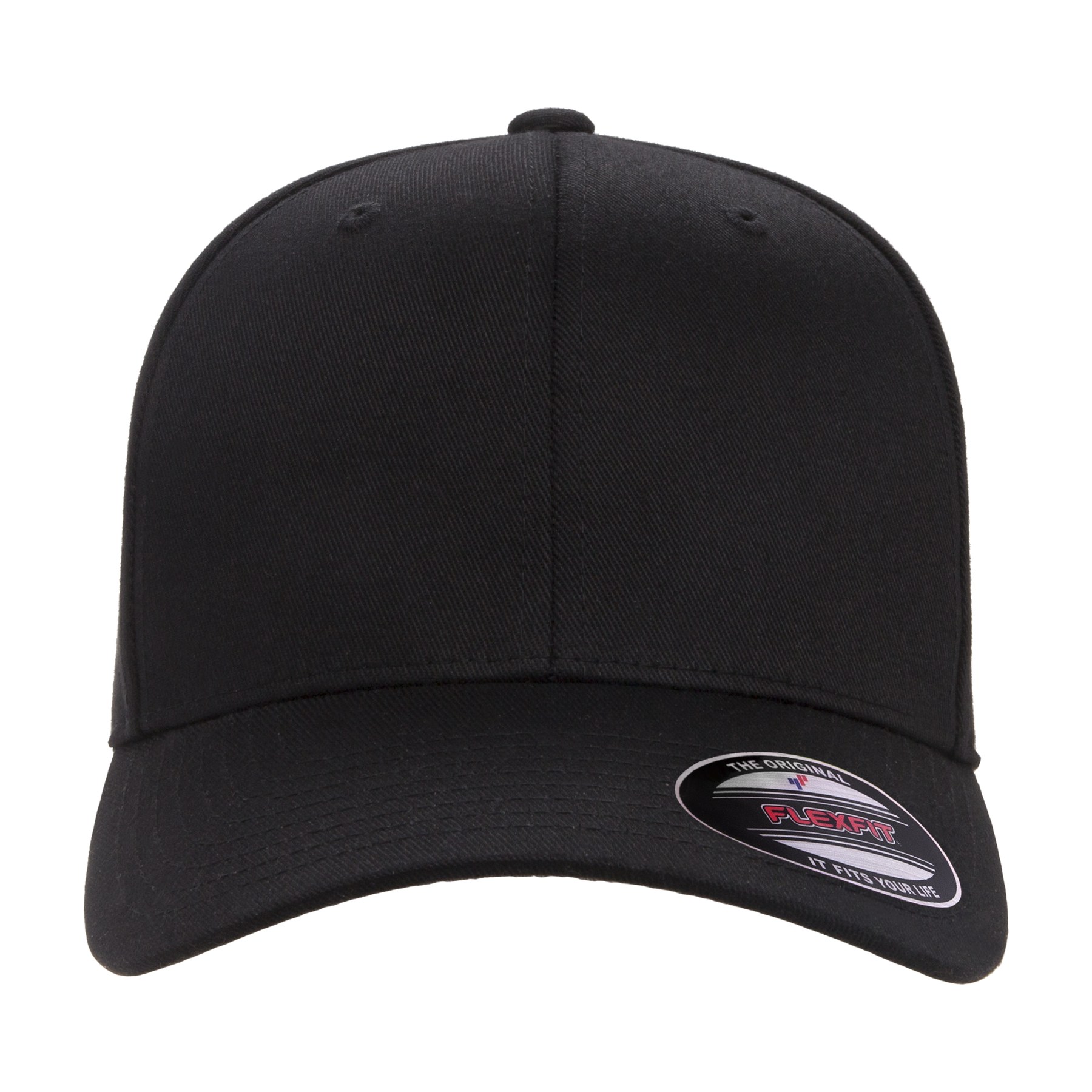 Casquette Flexfit Wooly Combed 6277, couleur Noir, devant