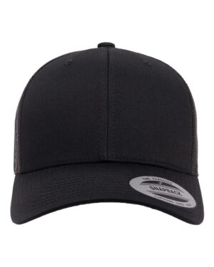 Casquette rétro trucker Yupoong 6606, couleur Noir, devant