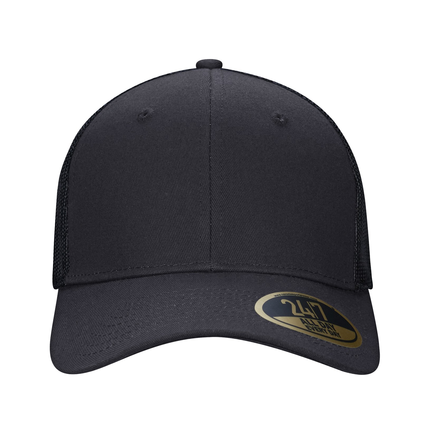 Casquette 24/7 Trucker, couleur Noir, devant