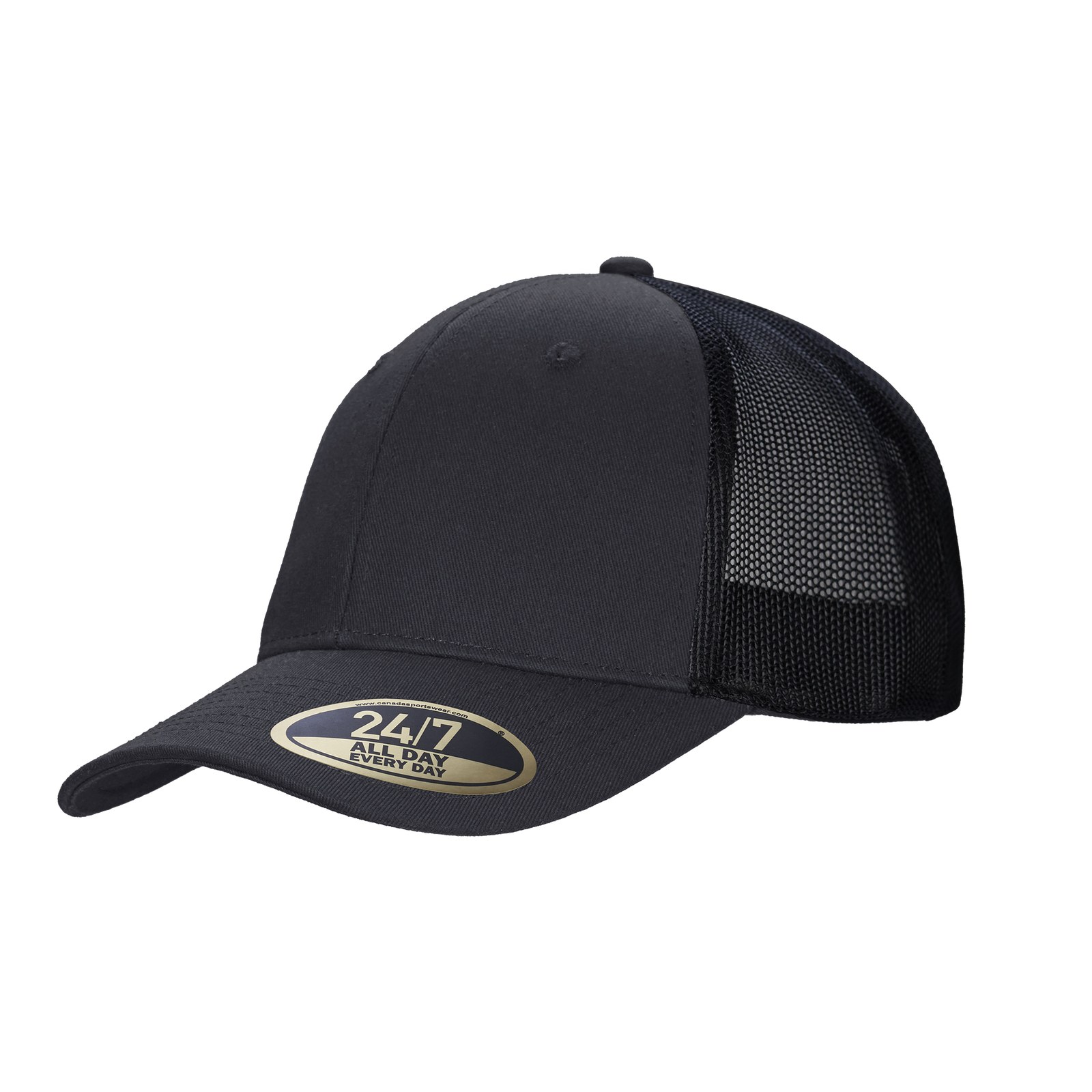 Casquette 24/7 Trucker, couleur Noir, côté