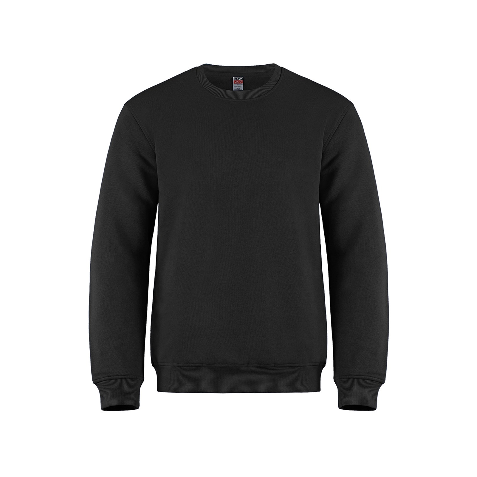 Coton ouaté col rond Crew jeunesse, couleur Noir, devant