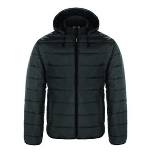 Glacial manteau bouffant à capuchon amovible, couleur Noir, devant