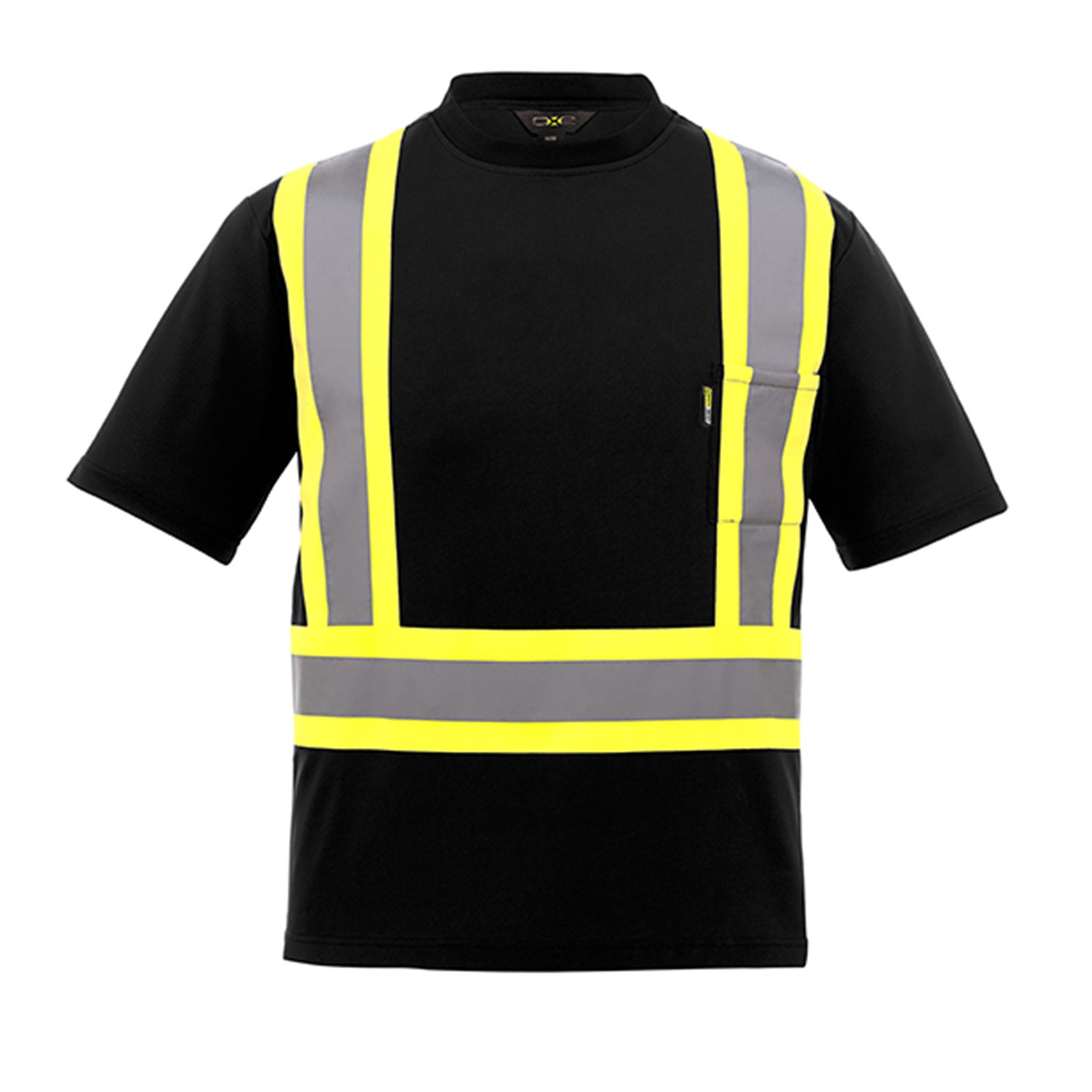 T-shirt haute visibilité, couleur Noir haute visibilité, devant