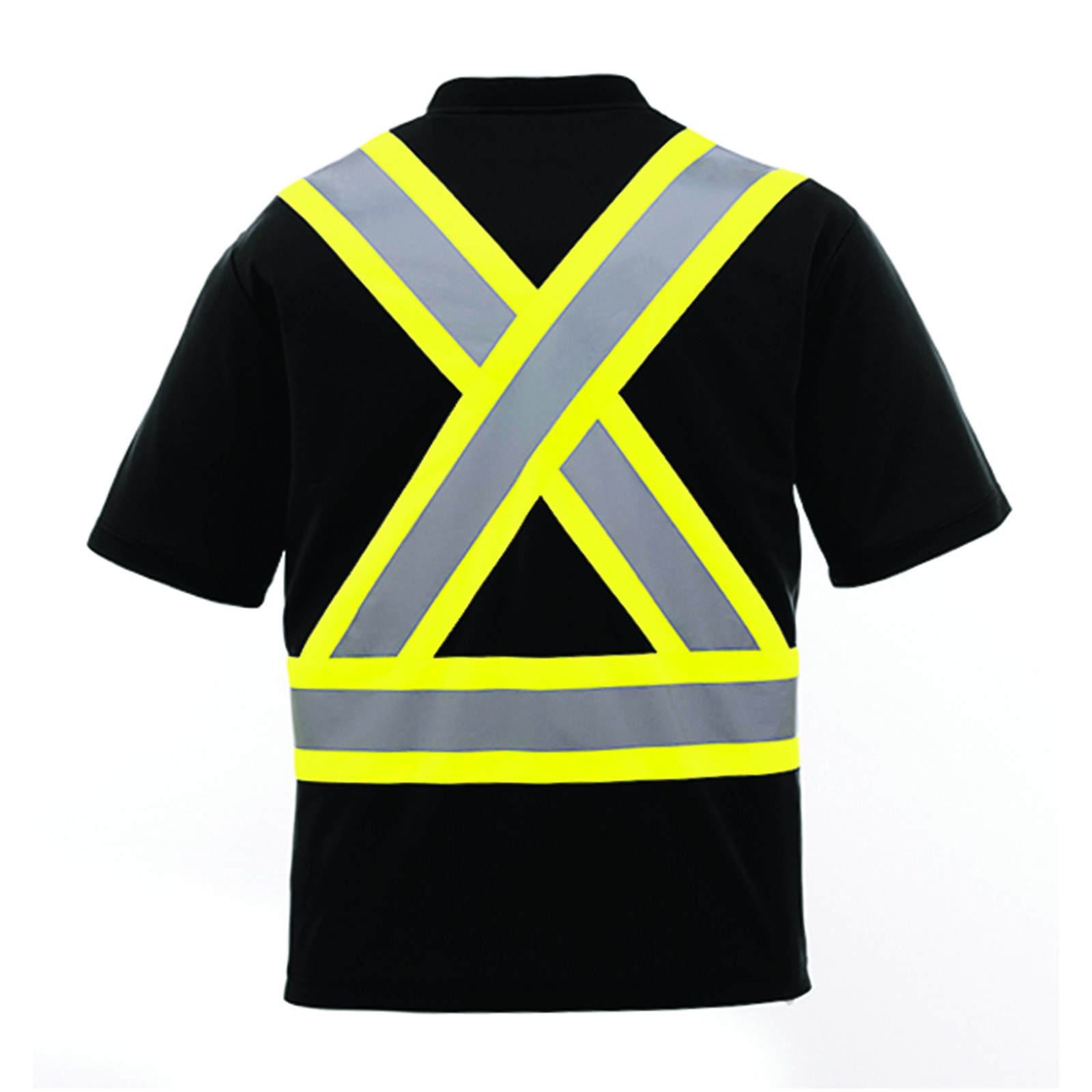 T-shirt haute visibilité, couleur Noir haute visibilité, dos