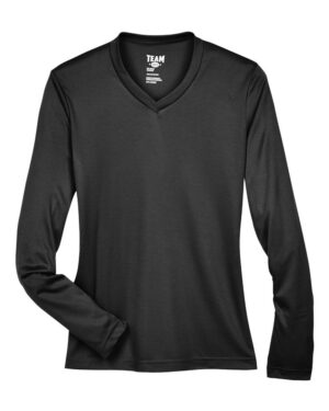 Team 365 Zone Performance t-shirt manches longues coupe femme, couleur Noir, devant