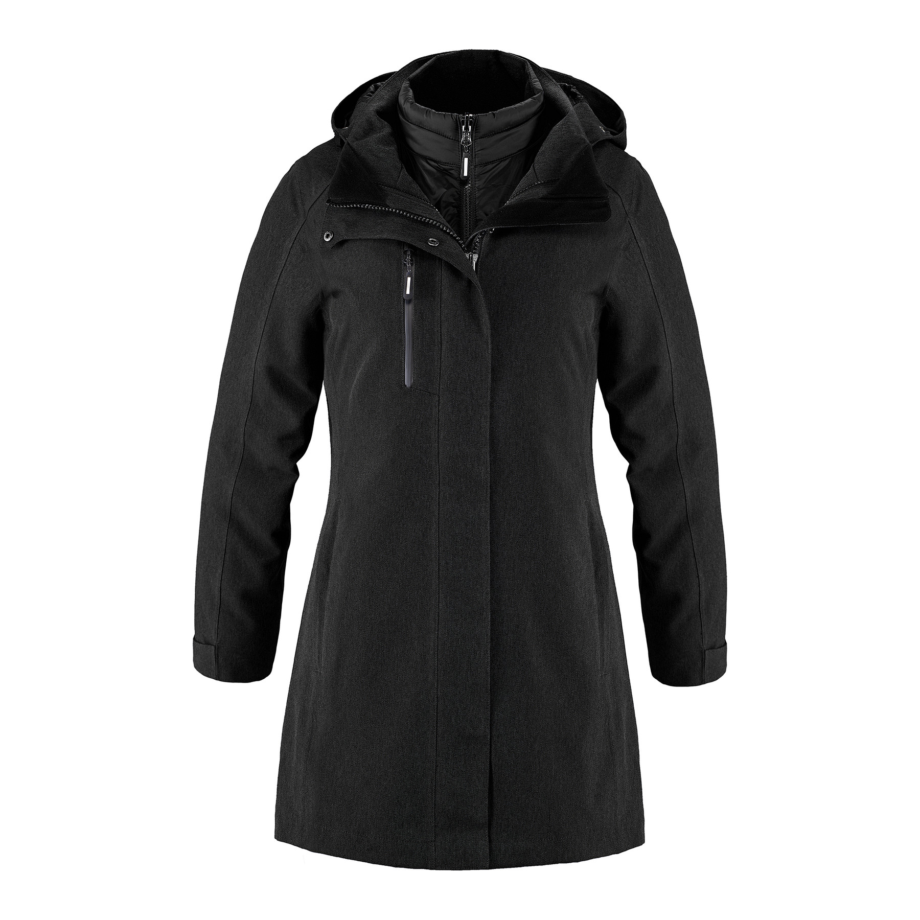 Manteau 3 en 1 Apex coupe femme, couleur Noir, devant